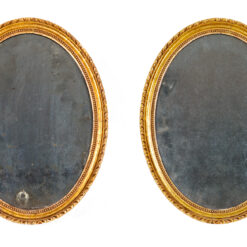 2697 - Pair of 18th Century English Oval Gilt Mirrors