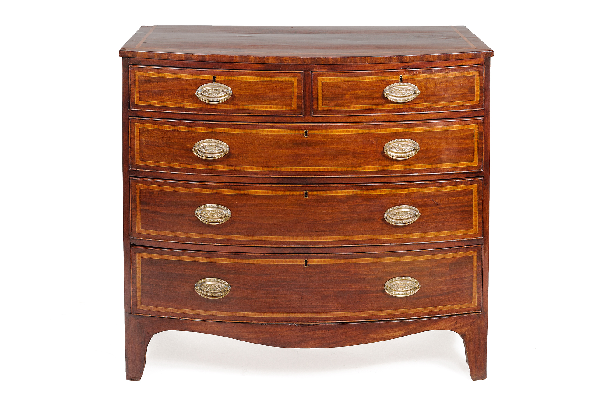 2753 19th Century Bowfront Chest Of Drawers O Sullivan Antiques Nyc