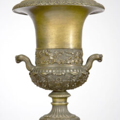 0977 Pair Of Bronze And Sienna Urns