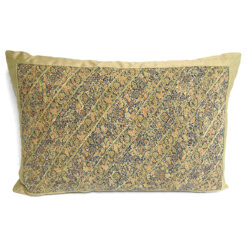 3018 - Handmade Silk Pillow with 18th Century Persian Embroidered Panel