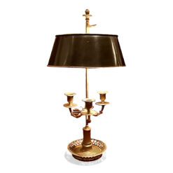 3004 - French Bouillotte Lamp with Black Tole Shade, Electrified