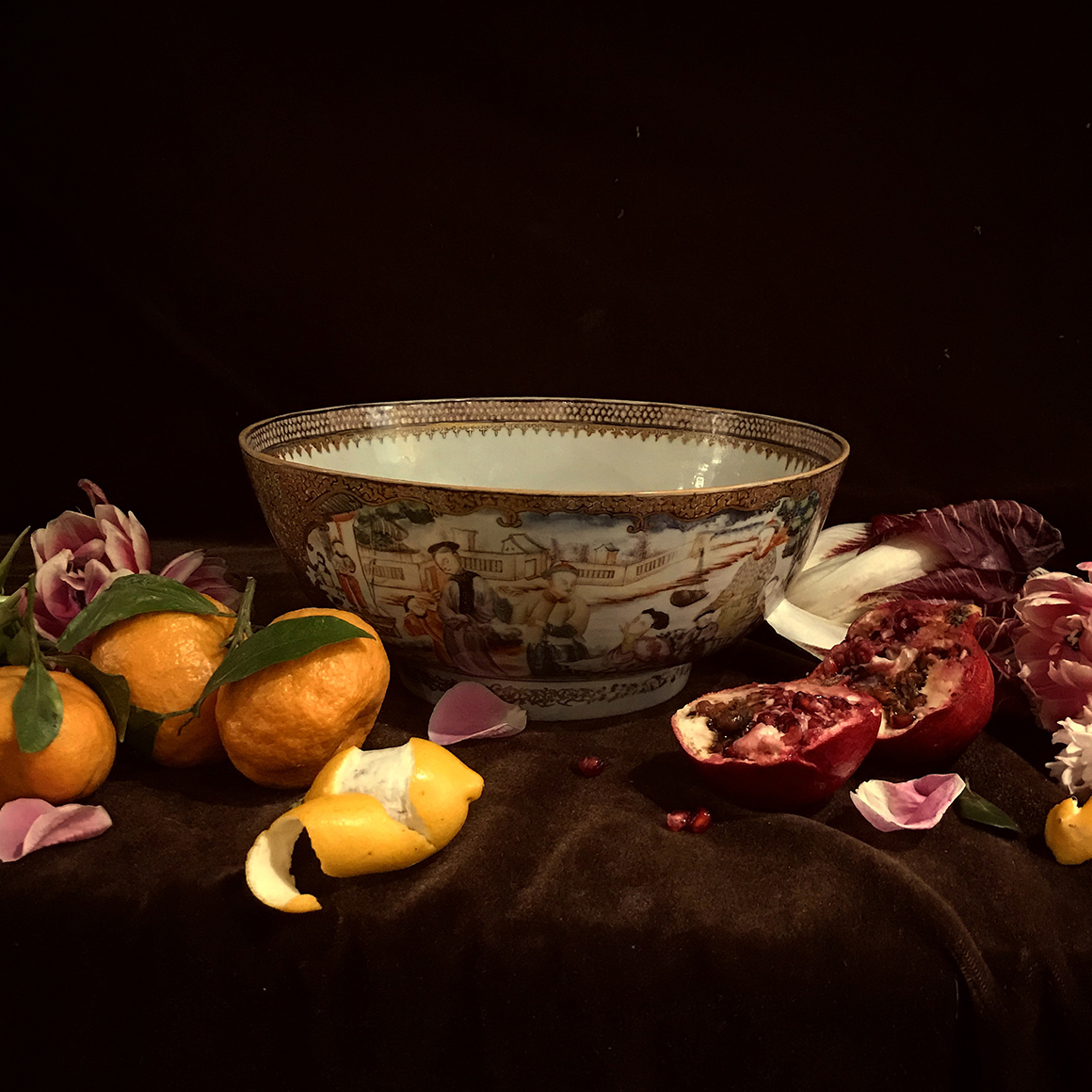 Still life with porcelain bowl