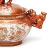 Japanese Meiji Orange and Gold Porcelain Kutani Bowl
