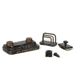 3040 - 19th Century Bronze and Marble Writing Desk Set