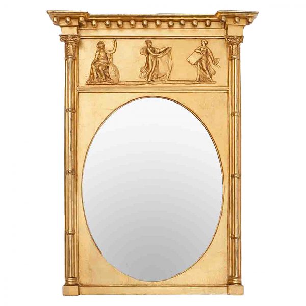 3048-19th Century English Regency Gilt Neoclassical Mirror-email