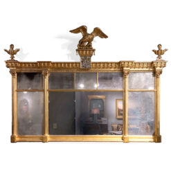 Early 19th Century American Federal Gilt Overmantel Mirror