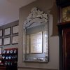 Venetian Mirror with Etched Floral and Grape Motifs