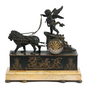 19th Century Bronze Empire Mantel Clock