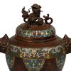 Chinese Qing Period Bronze and Cloisonne Enameled Censer