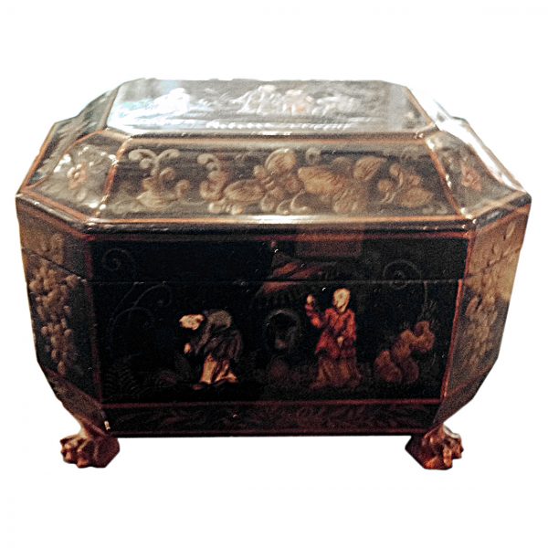 3058-19th century Lacquered Tea Caddy