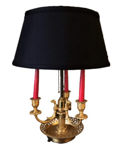 3144 - 19th Century French Brass Bouillotte Lamp, Electrified