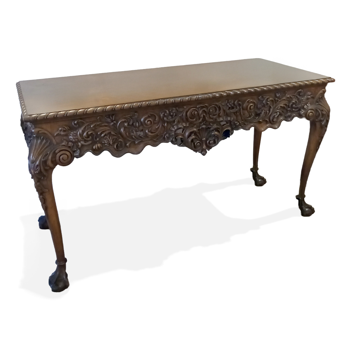 18th Century Irish Rococo Carved Mahogany Table