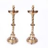 A Pair of Brass Gothic Lamps