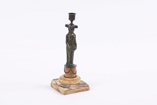 5914 - Early 19th Century Bronze Figural Candlestick