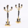 7899 - Early 19th Century French Empire Pair of Bronze and Gilt Candelabra