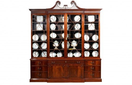 18th Century George III English Breakfront Bookcase