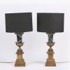 9186 - 19th Century Brass and Marble Table Lamps