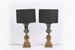 9186 - 19th Century Brass and Marble Table Lamps