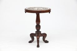 Early 19th Century Marble Top Inlaid Mahogany Table
