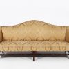 Early 19th Century, Camelback, Sofa, Upholstered, O'Sullivan Antiques, Antique, Dublin; Pierced Stretcher, Marlborough Legs, Couch, Sofa, Seating, Seats, Three Seater;