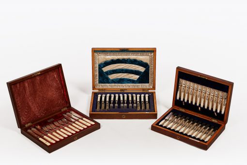 Three Sets of Edwardian Cutlery, Two Desert Sets and One Fish Set in Original Boxes