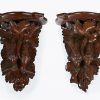 19th Century Pair of Finely Carved Wall Bracket Shelves