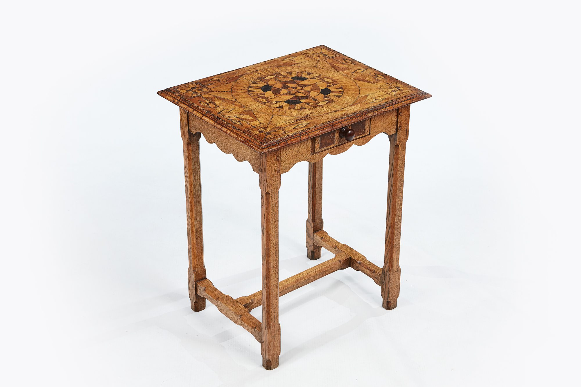 17th Century Oak and Fruit Wood Marquetry Side Table