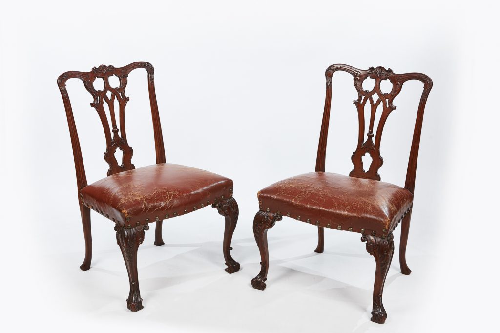 18th Century Georgian Pair of Rosewood Open Splat Chairs