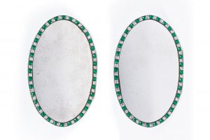 18th Century Pair of Irish Waterford George III Glass Oval Mirrors