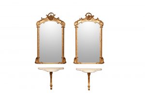 19th Century Pair of Carved Giltwood Mirrors