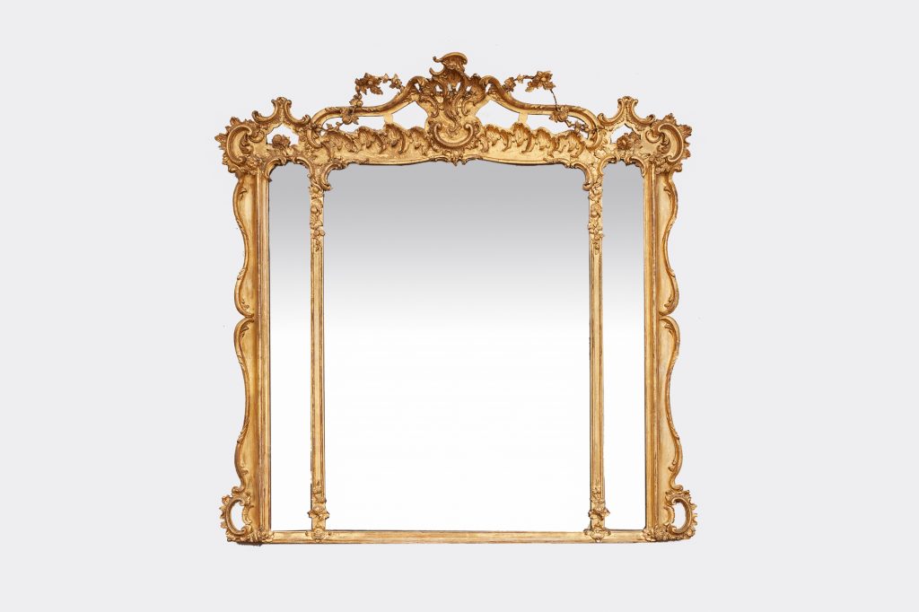 Early 19th Century Regency Gilt Overmantle Compartmental Mirror