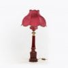 10129 - 19th Century Early Victorian Cranberry Glass Oil Lamp