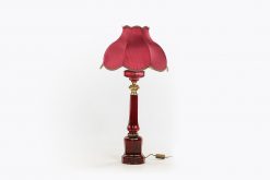 10129 - 19th Century Early Victorian Cranberry Glass Oil Lamp