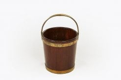 10246 - 18th Century George III Mahogany Brass Bound Peat Bucket