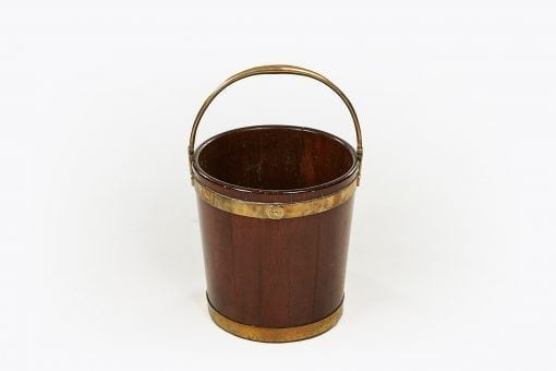 10246 - 18th Century George III Mahogany Brass Bound Peat Bucket