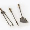 10257 - Early 19th Century Egyptian Revival Set of Brass and Steel Fire Irons