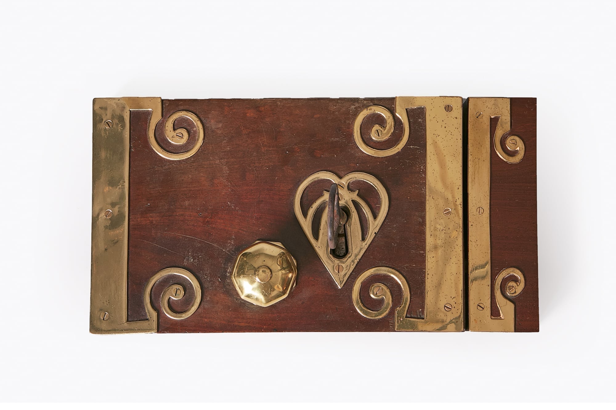 10294 - 18th Century George III Mahogany and Brass Bound Door Lock
