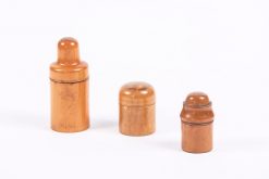 7650 - 19th Century Collection of Three Birch and Fruitwood Treen Canisters