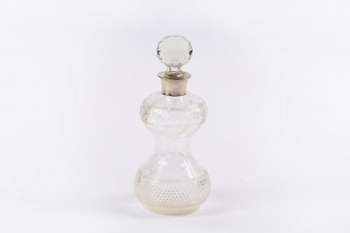 9972 - Early 20th Century Crystal and Silver Plate Decanter