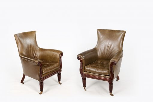 10370 Pair Gillows Lyre Armchairs