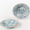 10347 - 18th Century Bristol Delftware Pair of Blue and White Tin Glazed Plates