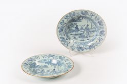 10347 - 18th Century Bristol Delftware Pair of Blue and White Tin Glazed Plates