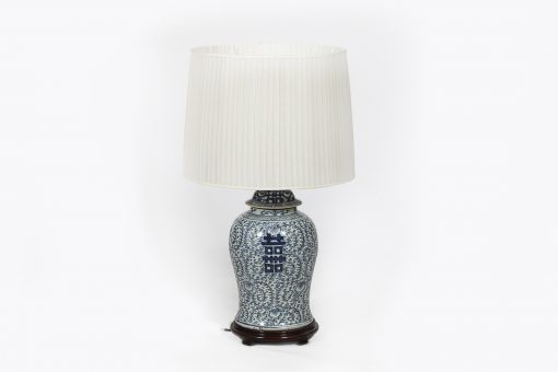 8121 - Late 19th Century Chinese Pair of Blue and White Porcelain Lamps