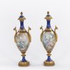 10383 - 19th Century Pair of French Sevres Porcelain and Ormolu Vases