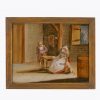 10437 - 18th Century Dutch Pair of Reverse Glass Paintings