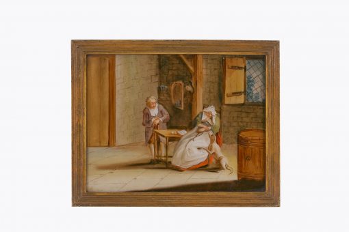 10437 - 18th Century Dutch Pair of Reverse Glass Paintings
