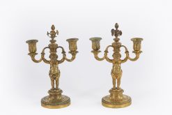 10506 - Late17th / Early 18th Pair of Gilded Bronze Candle sticks