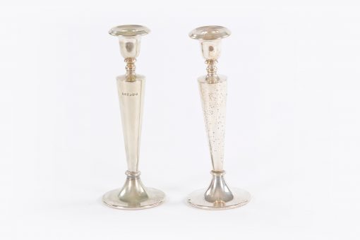 10429 - 19th Century Pair of Silver Plate Candlesticks