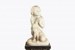 10277 – 18th Century Italian Statuary White Marble Figural Sculpture
