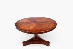 11087 - 19th Century William IV Feathered Mahogany Pod Table Stamped Gillington